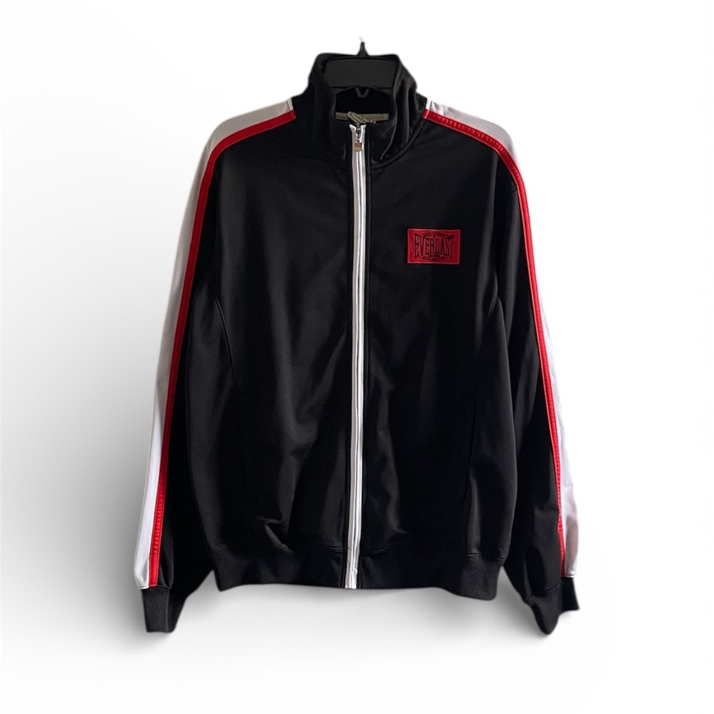 Everlast Black Jacket with Red and White Stripes